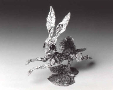 Hase | Silberfolie, ex- Weihnachtsmann  | 1993 |  Höhe: 16 cm